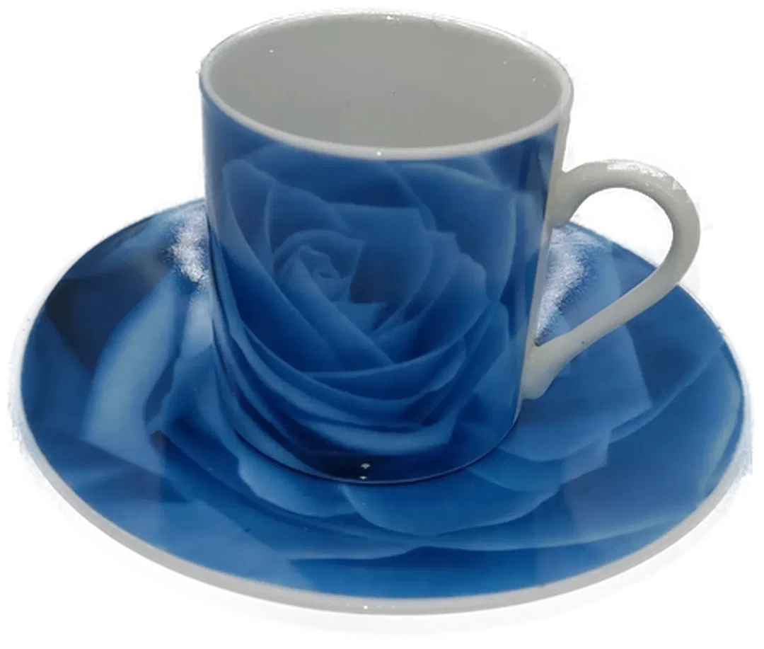 Schäfer Porzellan/Keramik Mocca Set 10 teiliges mit Blumenmuster - Bild 1