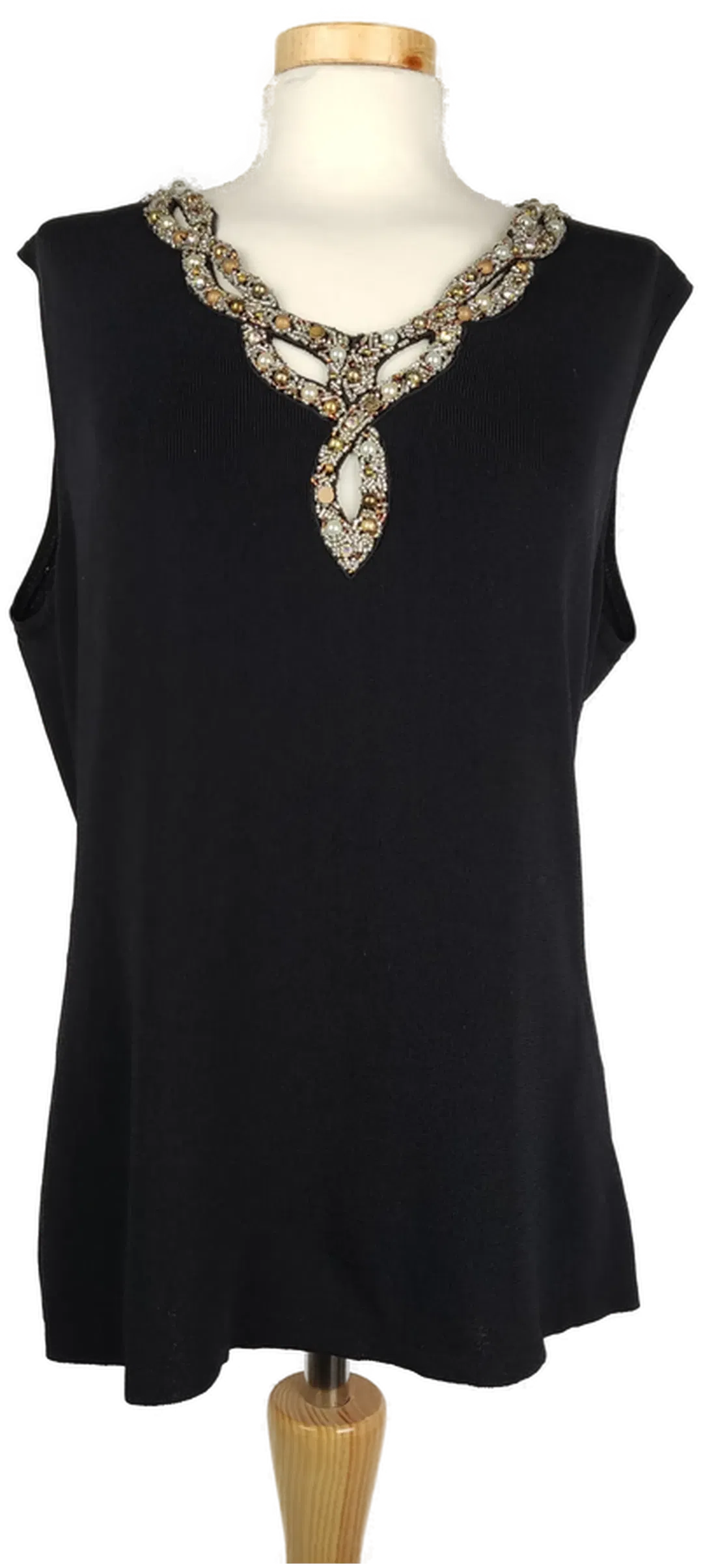 Damen Pullover mit Glitzerrand schwarz - 40/L - Bild 1