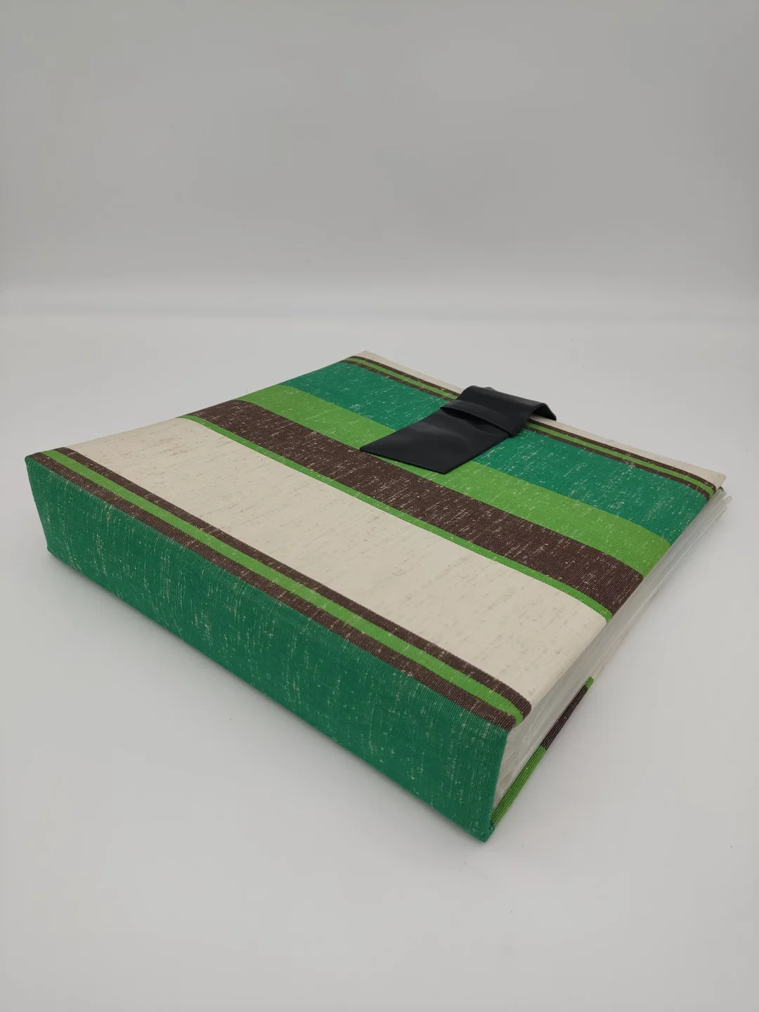 Vintage Schallplattenalbum/Sammelalbum mit 16 Plastikhüllen - grün/braun/natur – Bild 3
