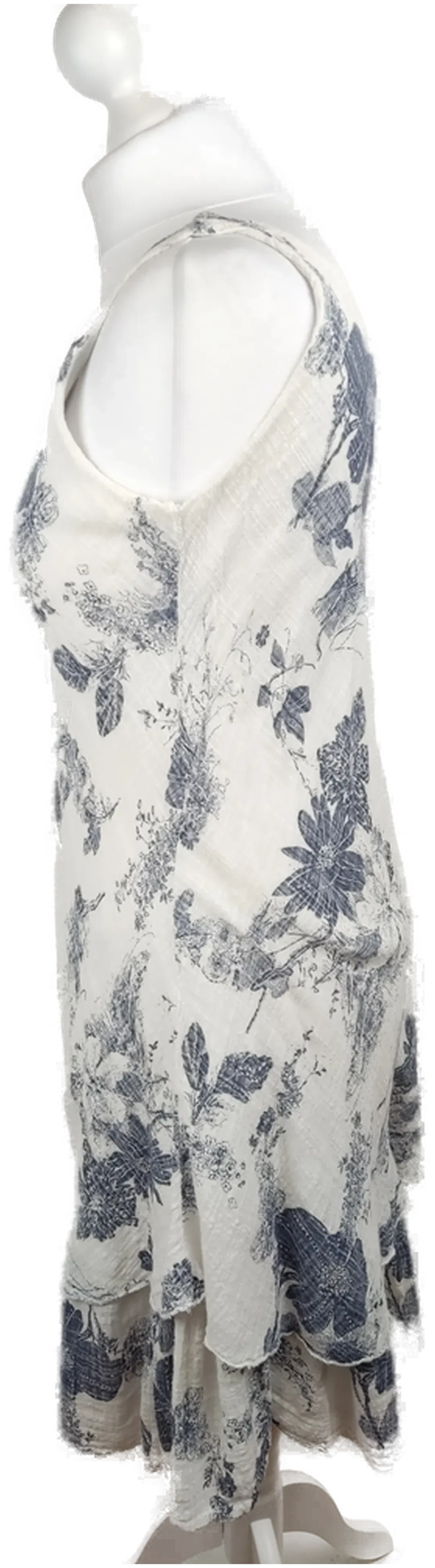 Geblümtes Baumwoll-Midikleid S/36 in Cremeblau | Frühlingsliebe – Bild 2