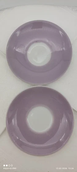 Lilien Porzellan Kaffee-Untersetzer 2er Helllila | Retro-Schatz - Bild 2