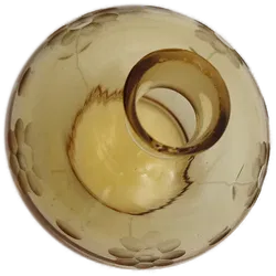 Deko Glasvase Gelb | Mit Blumengravur - Bild 3