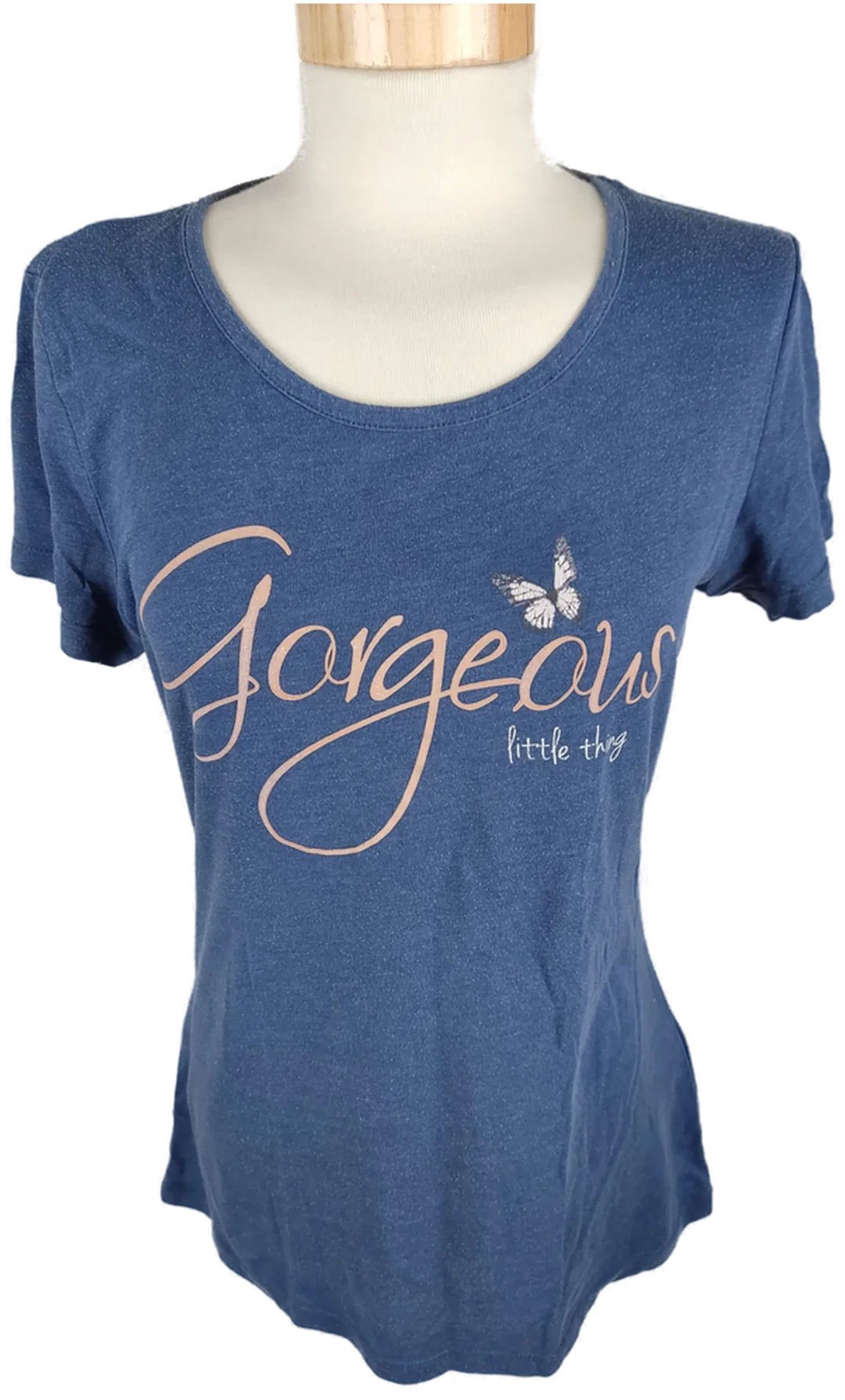 Blau Bedrucktes T-Shirt - Größe XS - Top Qualität – Bild 1