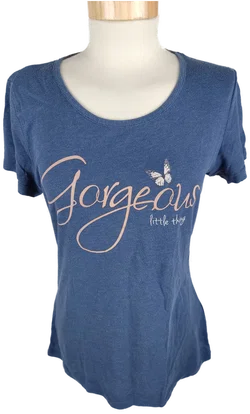 Blau Bedrucktes T-Shirt - Größe XS - Top Qualität – Vorschau 1