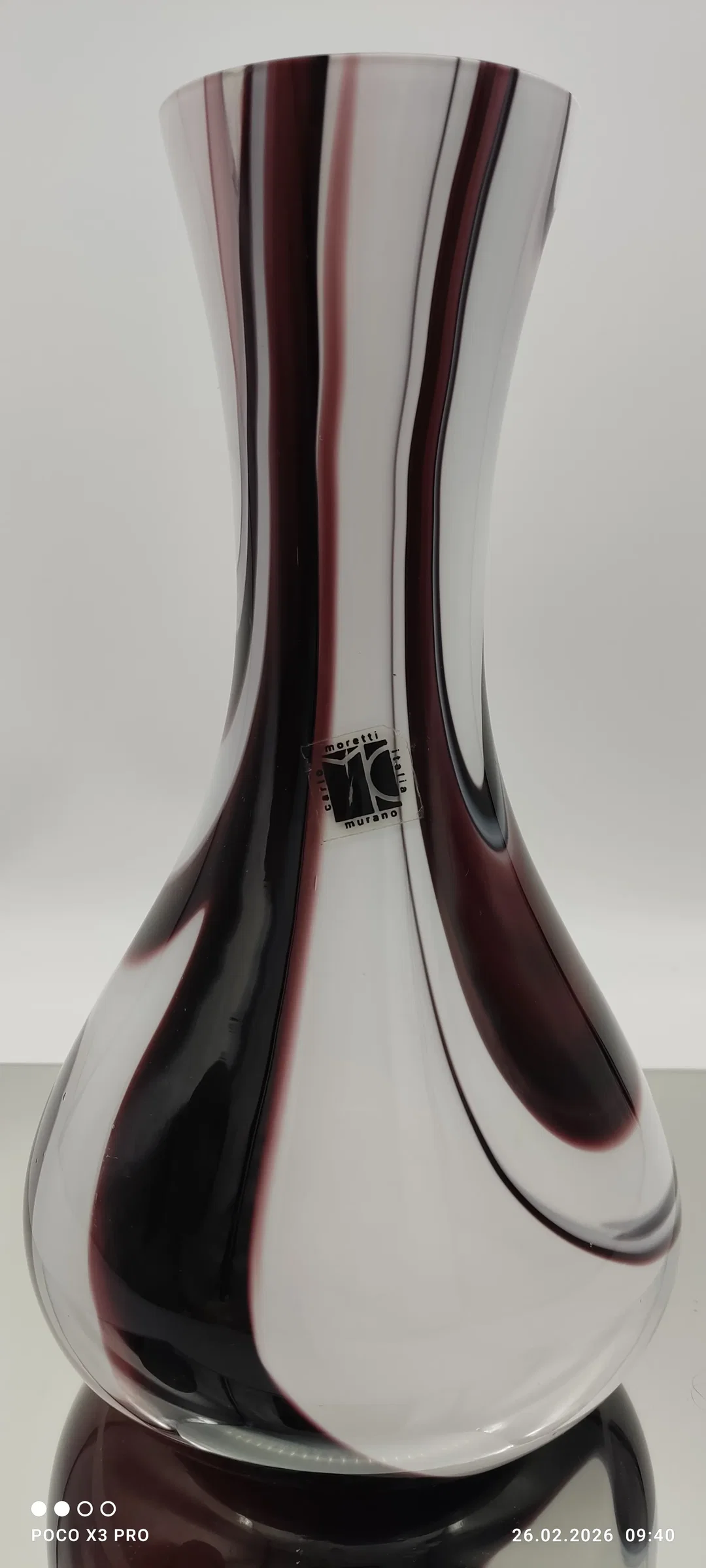 Murano Vase aus Opalweissem Glas von Moretti Carlo - Bild 4