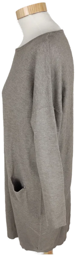 Strickkleid langarm mit Rundhalsausschnitt, braun mit Taschen, Größe 38 (geschätzt) - Bild 3
