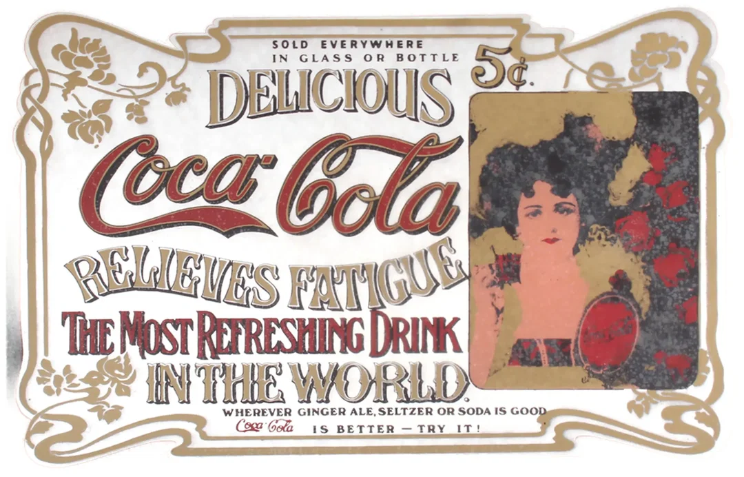 Coca-Cola Vintage Werbebild im Holzrahmen – Retro Deko – 23 × 17,5 cm – Bild 2