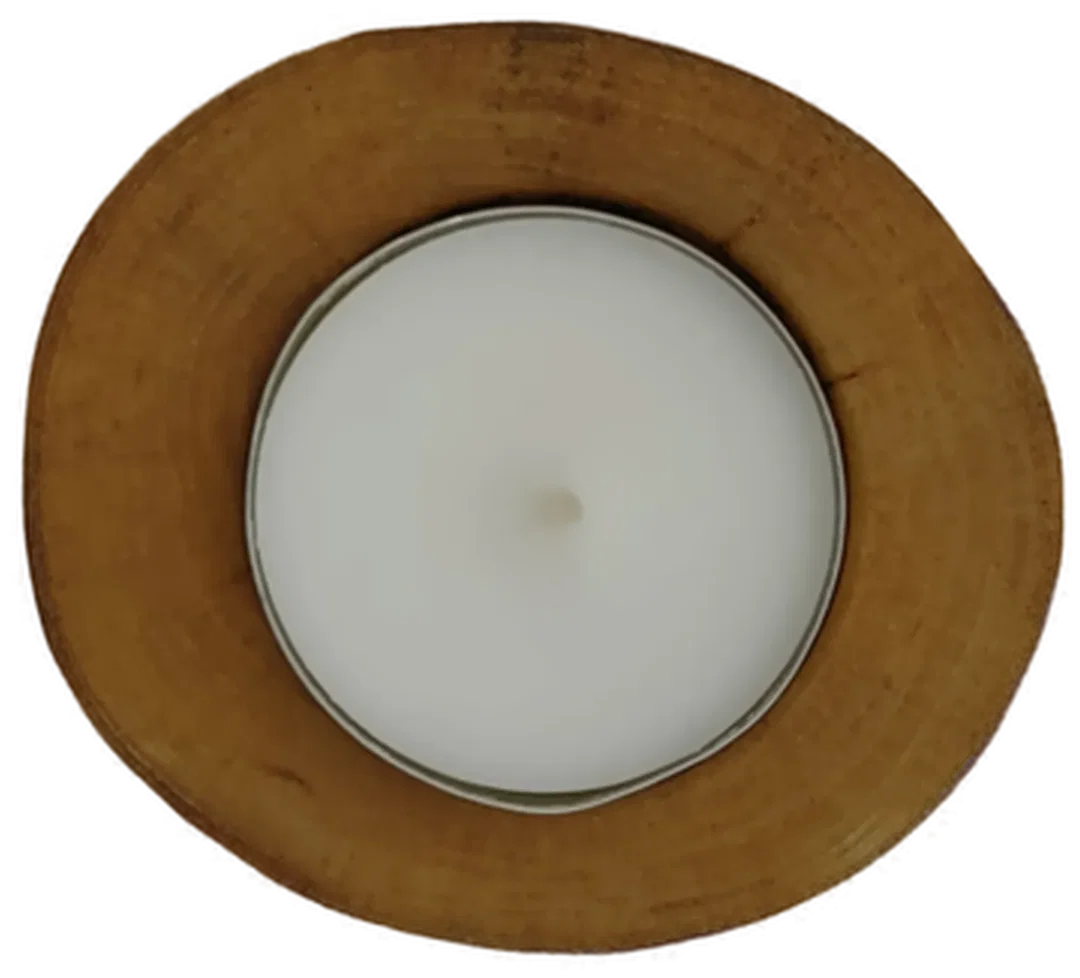 Teelichthalter aus Naturholz – Bild 2