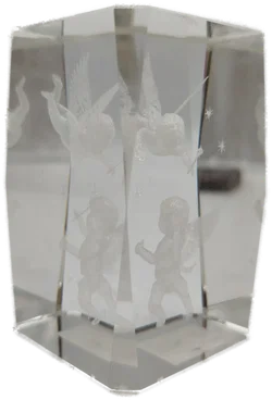 Kristallklarer Briefbeschwerer aus Glas - Engel-Motiv mit Sternen / 8x5x5cm - Bild 3
