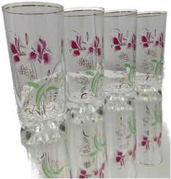 DeValbor Trinkgläser 4er-Set mit Irisblüten | Italienischer Retro-Charme - Bild 7