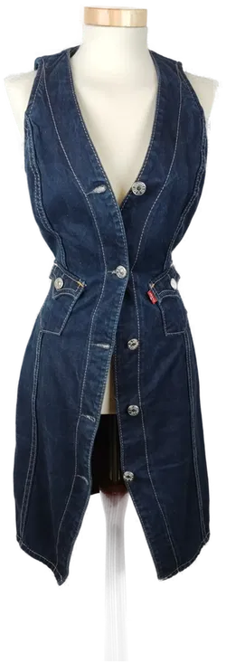 Levi's Type1 Jeanskleid Ärmellos mit passender Denim Truckerjacke dunkelblau - XS/34 - Bild 6