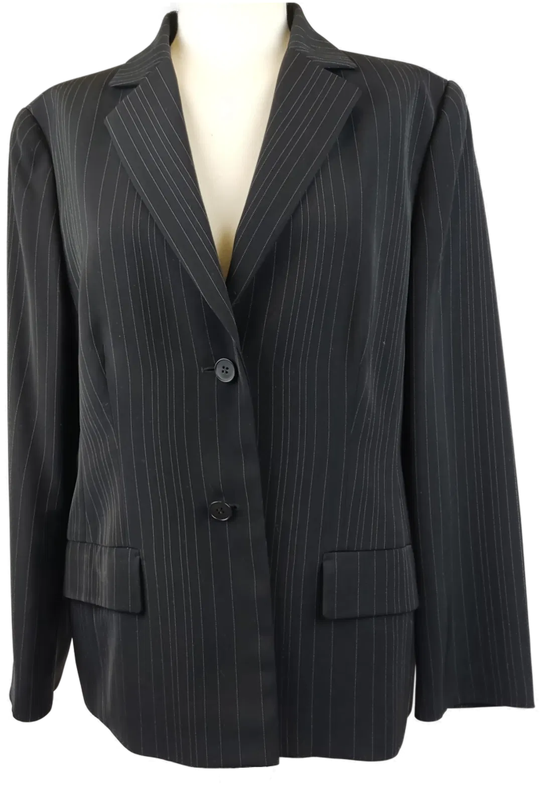 Dinomoda Damenblazer schwarz mit beigen Streifen - L/40 - Bild 1