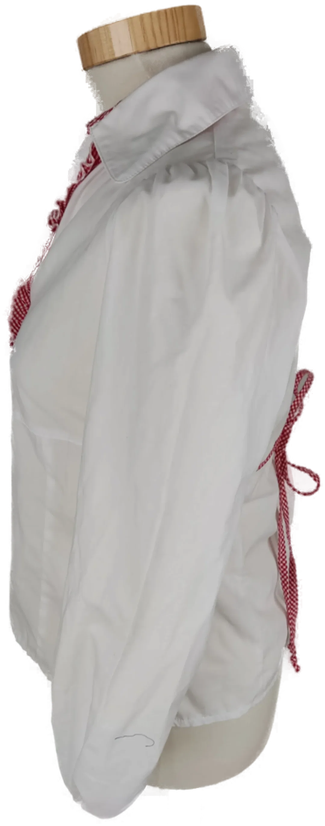 Bluse "Alpin de luxe", langarm mit Kragen, weiß, Größe 146/152 – Bild 3