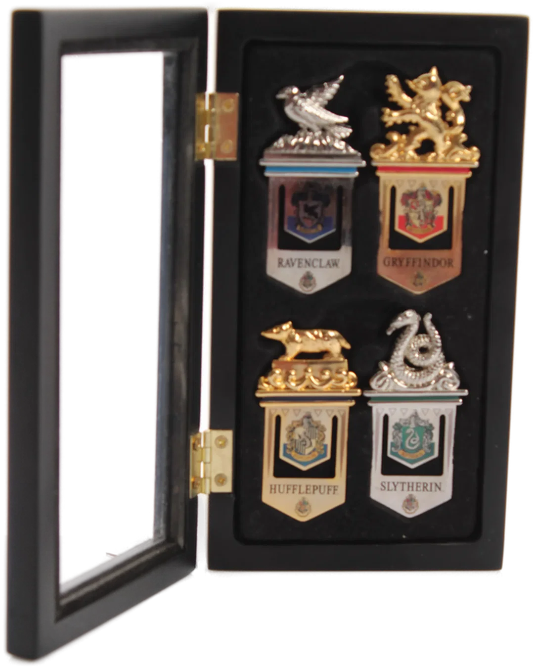 Harry Potter Hogwarts Wappen-Pin Set – 4 Häuser in edler Sammlerbox (lizenziert) – Bild 2