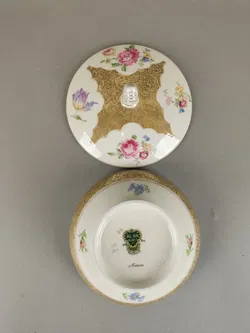 Meissen Porzellandose mit Deckel / Alka-Kunst Bavaria - Bild 2