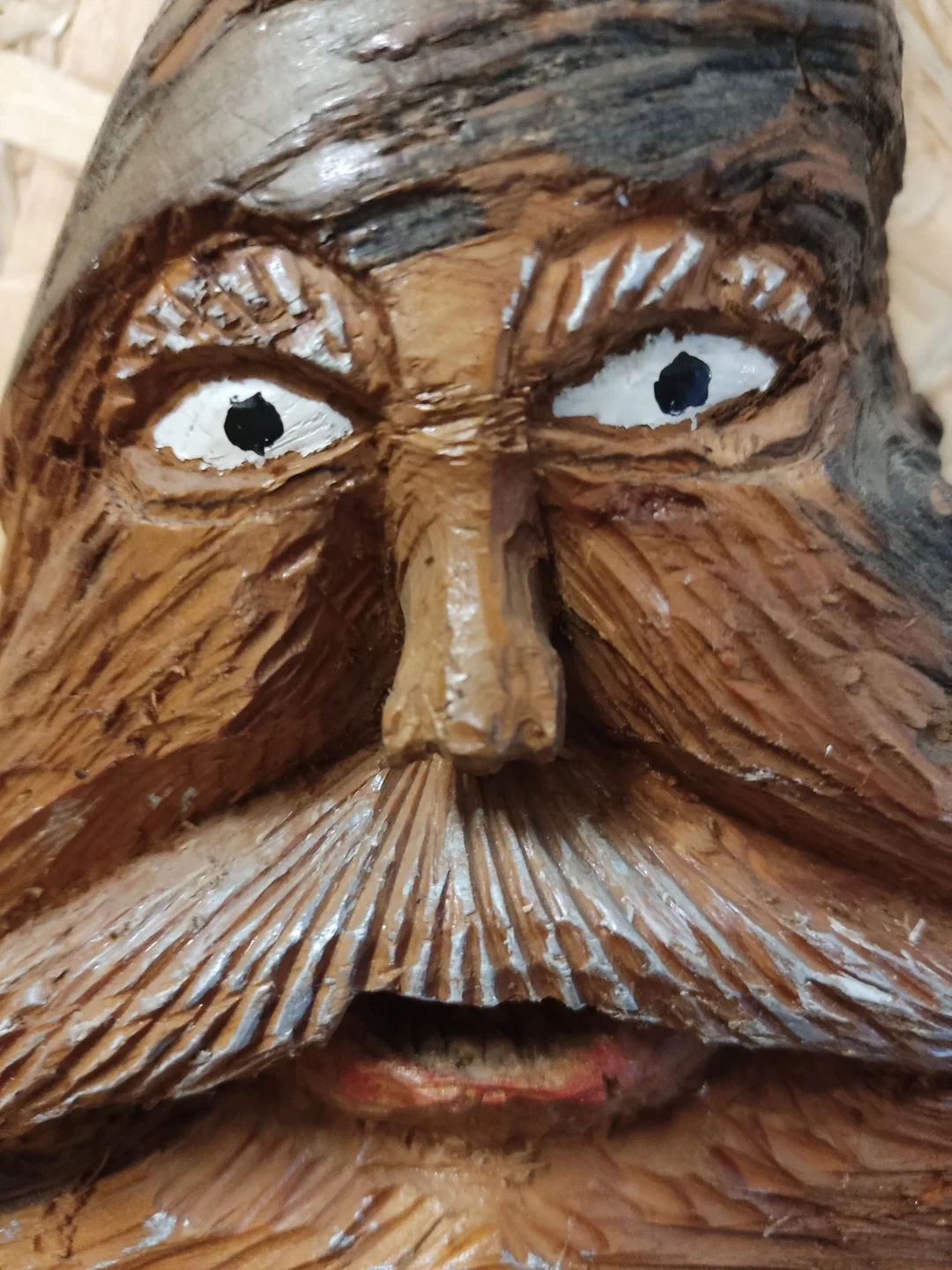 Waldgeist Wandfigur Holz 36 cm | Handgeschnitztes Unikat – Bild 3