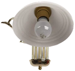 5-armiger Leuchter, Messing/Glas - Bild 4