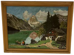 Landschaftsgemälde 78 x 57 Maler unbekannt - Bild 1