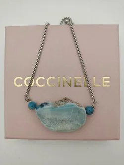 COCCINELLE Gliederkette-Armband mit Achat-Anhänger in Schachtel | Italienischer Chic - Bild 1