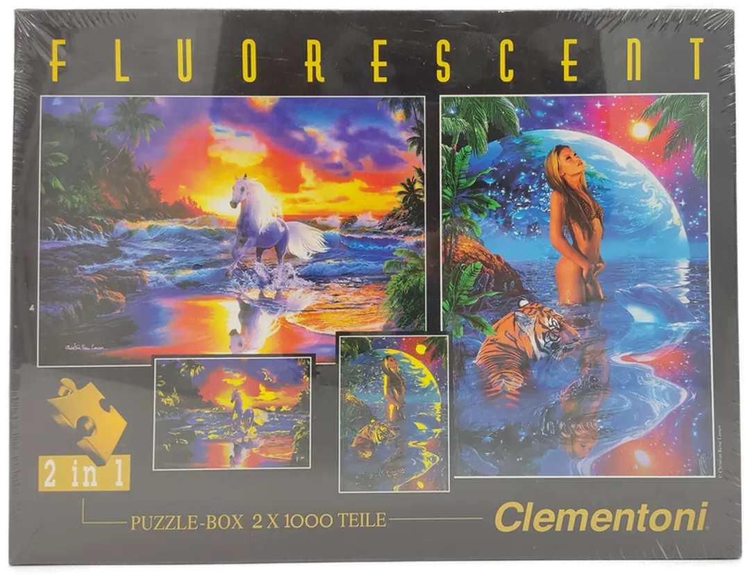 Clementoni Neon-Puzzle 2x 1000 Teile 