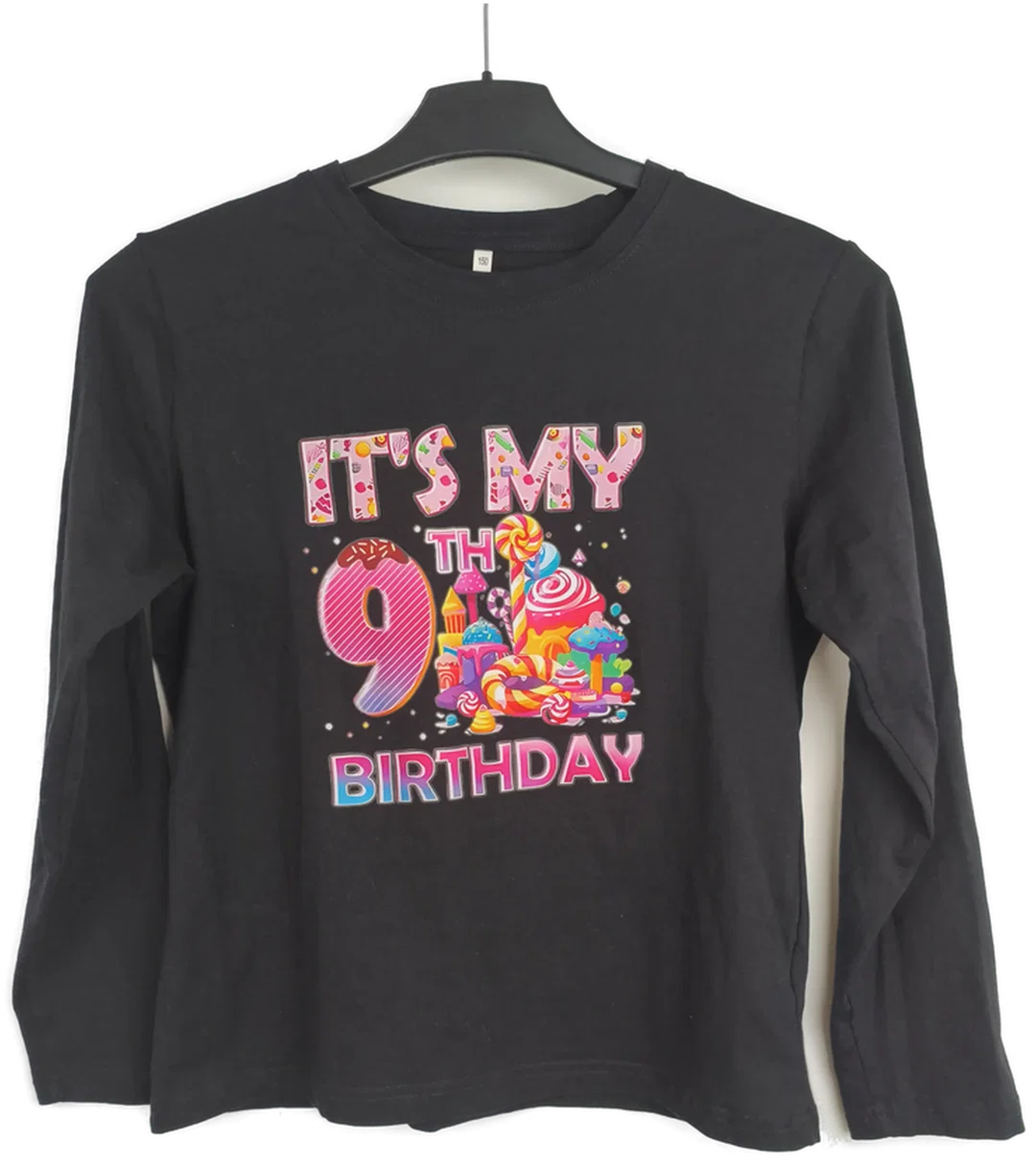 Langarmshirt Kinder, Gr. 150, 9. Geburtstag - Bild 1