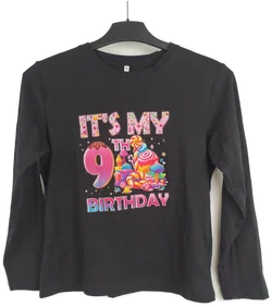 Langarmshirt Kinder, Gr. 150, 9. Geburtstag - Bild 1