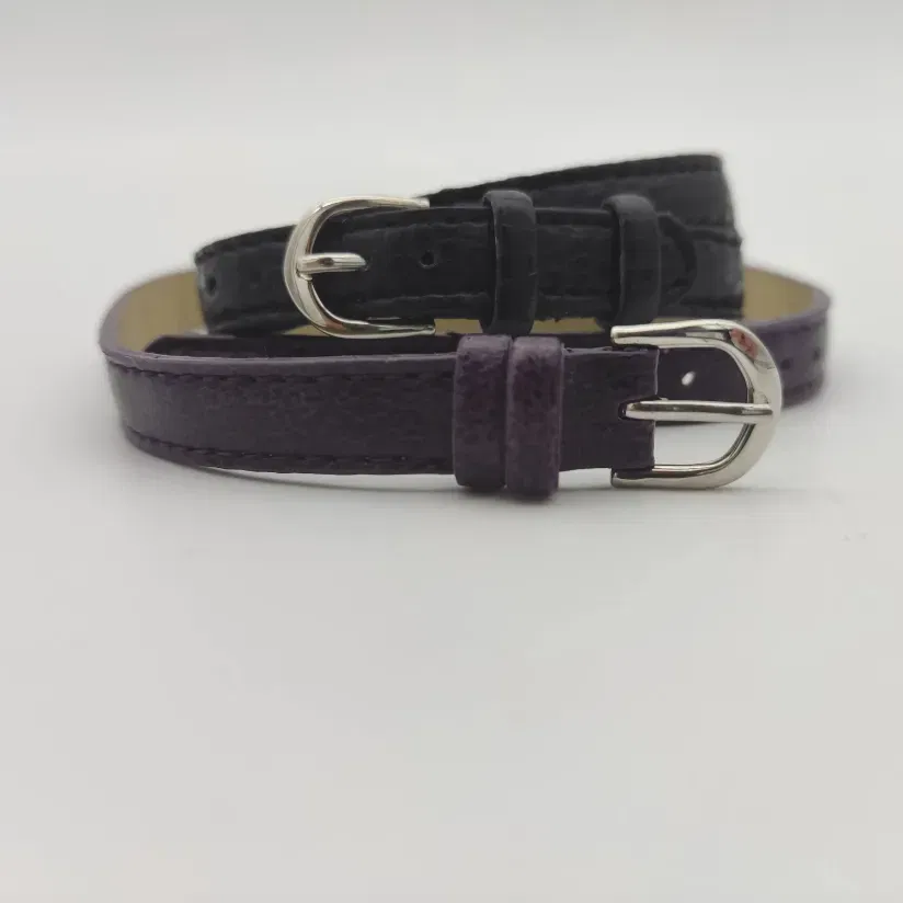 2 Armbänder Lederimitat violett, schwarz - Bild 4