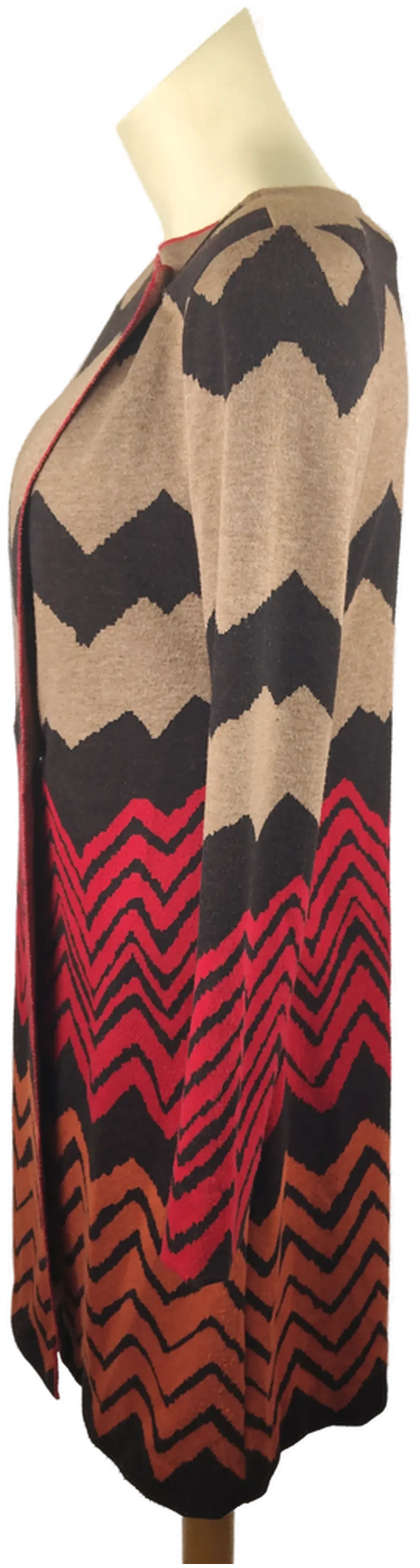 Damenweste Ana Alcazar | Beige-Schwarz-Rot im Zickzackmuster – Bild 2