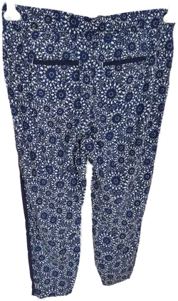 Hose, lang mit Gummizugbund, blau/weiß gemustert, Größe XL - Bild 4