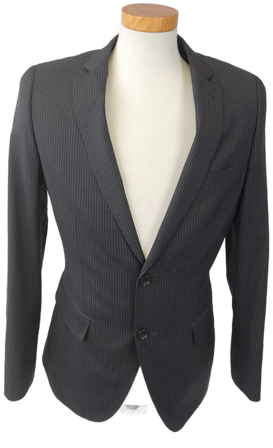 H&M Herren Sakko, schwarz Nadelstreif, Gr.48 ultra slim fit - Bild 1