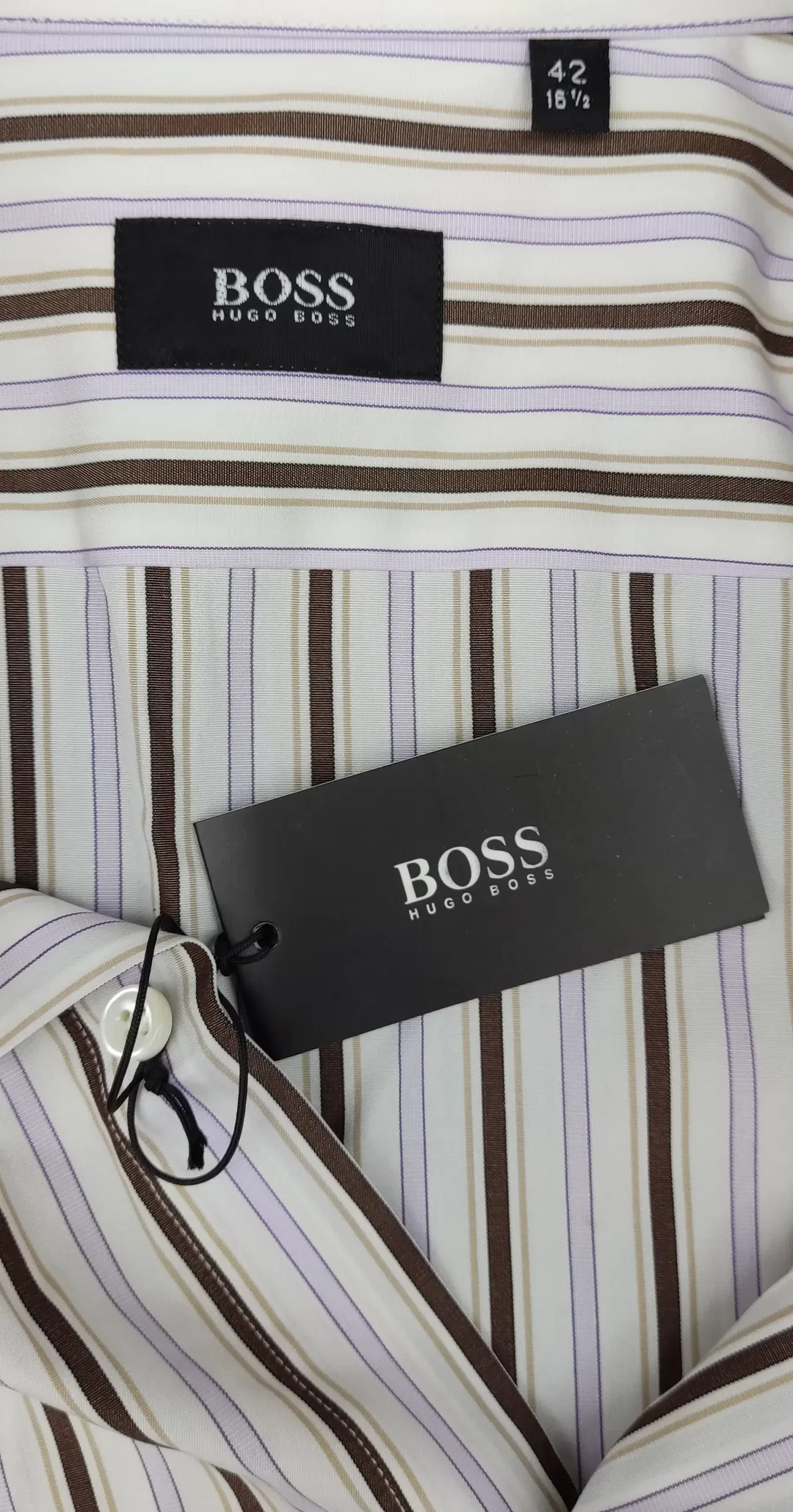 Boss Herren Hemd gestreift Gr. 42 – Bild 4
