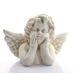 Dekorative Engelsbüste Putto mit ausgebreiteten Flügeln 26 cm – Vorschau 1