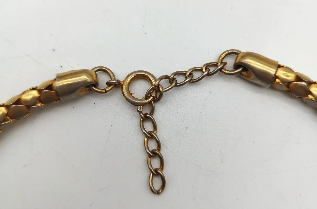 Moderne Metall-Halskette - gold-farbig / ca. 43cm – Bild 3