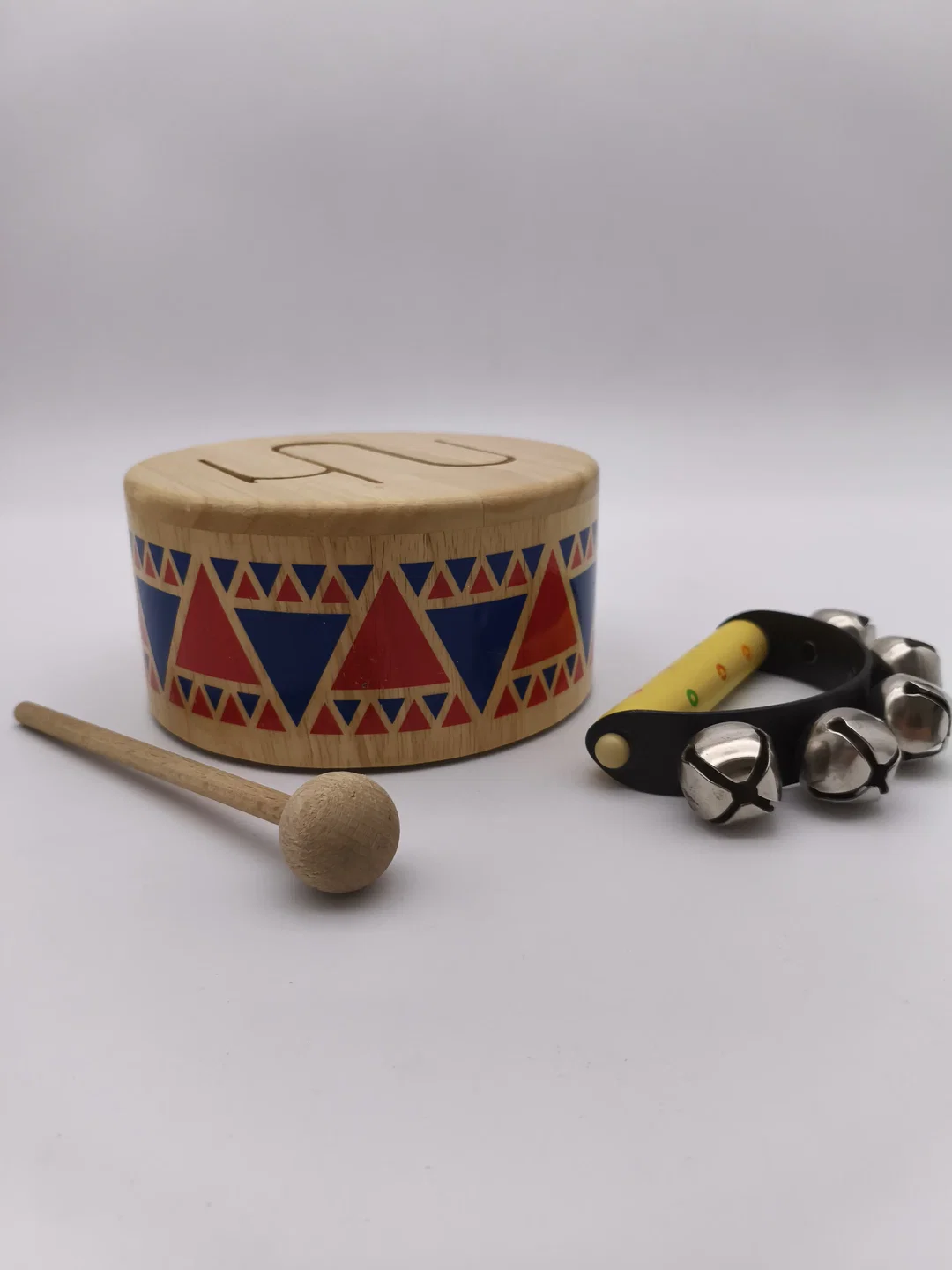 Musikinstrument Set, Trommel und Schelle – Bild 2