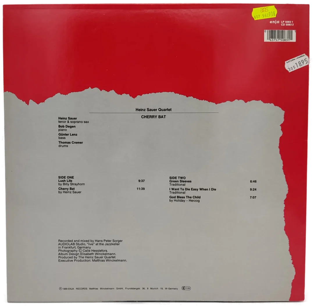LP Vinyl Heinz Sauer Quartet "Cherry Bat" – Bild 2