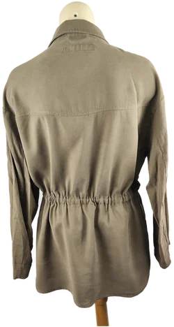 Zara Damenbluse in Olivgrün mit Bindebund | Casual-Chic – Vorschau 3