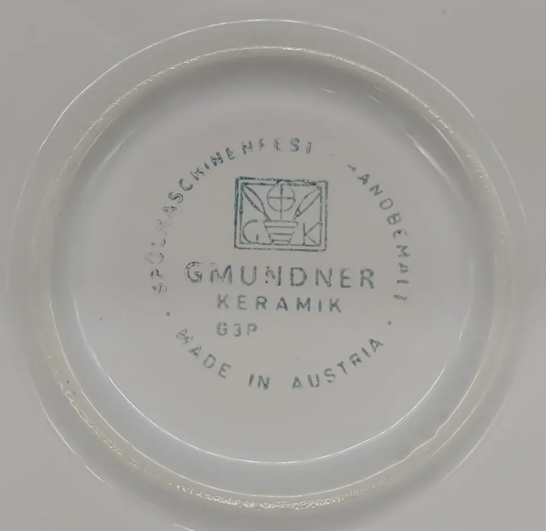 Gmundner Porzellan/Keramik Streublumen Speiseteller ∅ ca 28cm – Bild 4