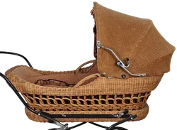 Vintage Kinderwagen aus Rattan/Metall - Bild 4