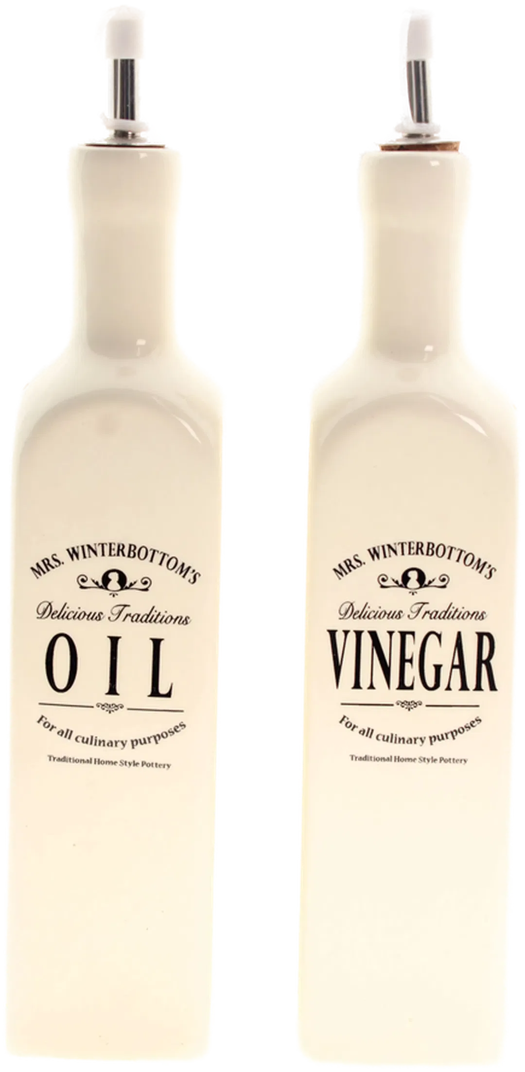 Öl & Essig Spender Set „Mrs. Winterbottom’s“ – Keramikflaschen mit Ausgießer - Bild 4