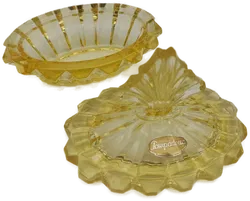 Pompadour Kristallglasschale mit Deckel 1970er Jahre - Bild 5