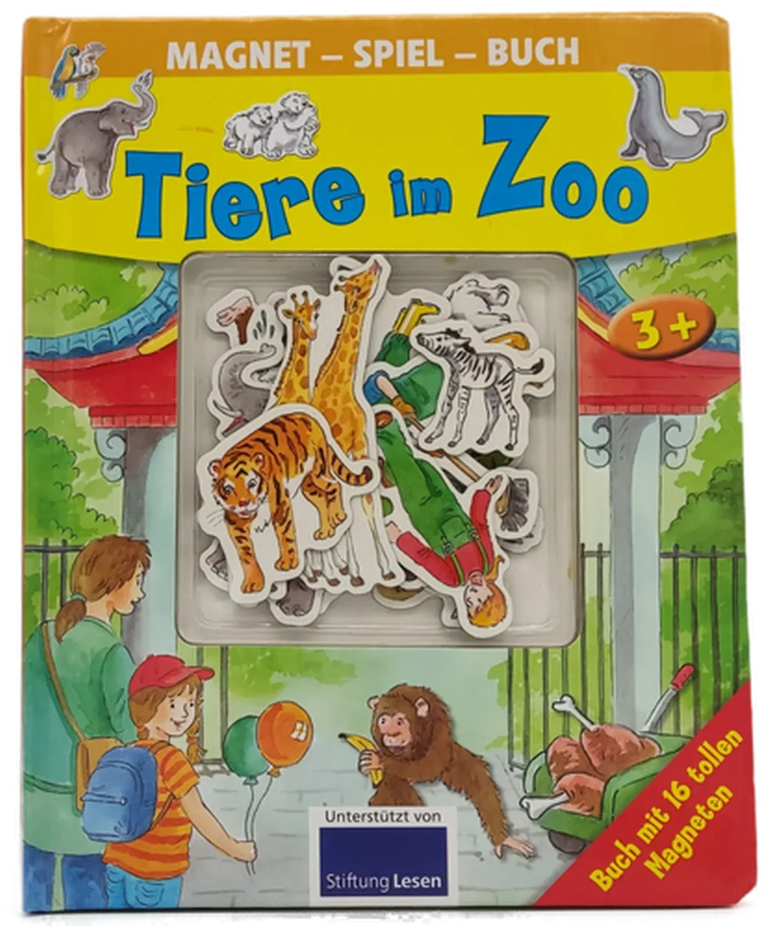 Wir gehen in den Zoo mit Klappenquiz / Tiere im Zoo mit 16 Magneten - 2 Bücher – Bild 2