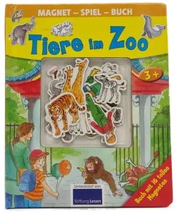 Wir gehen in den Zoo mit Klappenquiz / Tiere im Zoo mit 16 Magneten - 2 Bücher - Bild 2