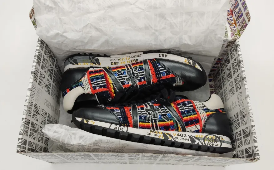 Premiata Schuhe "Sneakers" Schwarz mit Muster Gr. 38 – Bild 6
