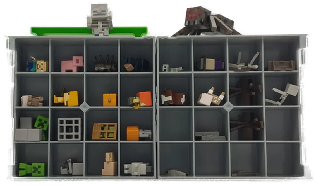 Minecraft Minifiguren-Sammelkoffer, Aufbewahrungswürfel, MATTEL, 20 Figuren – Bild 2
