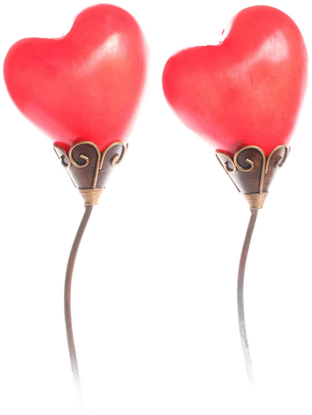 2× Tischlampe Herzform rot – romantische Deko-Leuchten aus Metall & Glas – Höhe ca. 55 cm – Bild 4