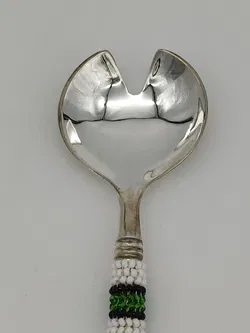 Afrikanisches Salatbesteck Versilbert | Handgearbeitet - Bild 3