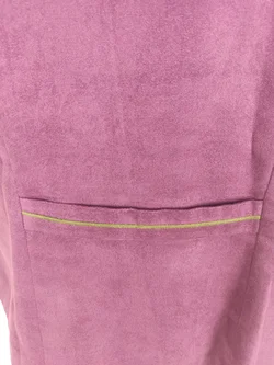 Gilet "h.moser", mit V-Ausschnitt, lila mit grüner Einfassung, Größe 44 – Vorschau 3