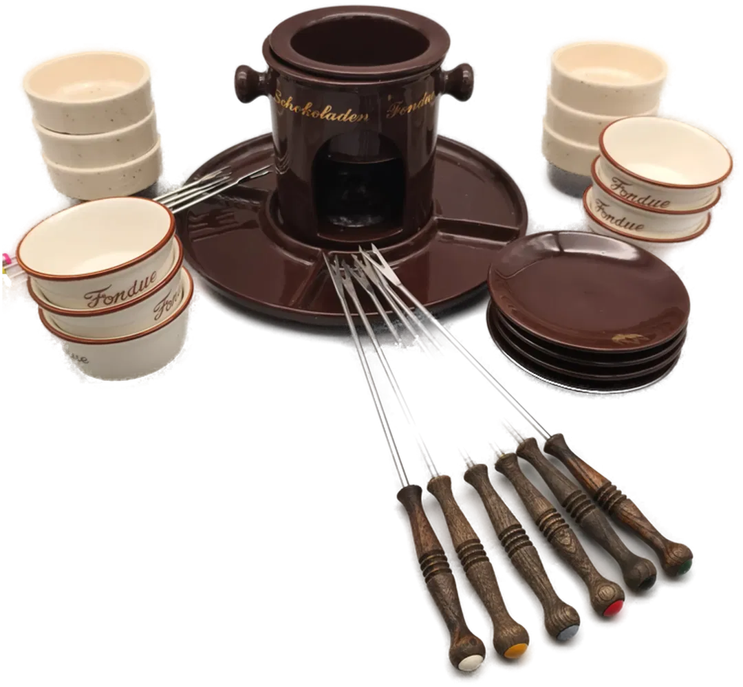 Schokofondue Set, Keramik, Weihnachten - Bild 1