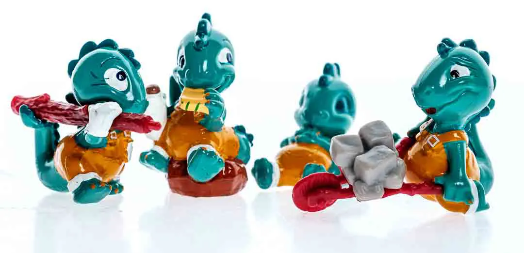  Ü-Eier Setzkastenfiguren 4 Stück aus der Serie "Dapsy Dinos von 1995" – Bild 2