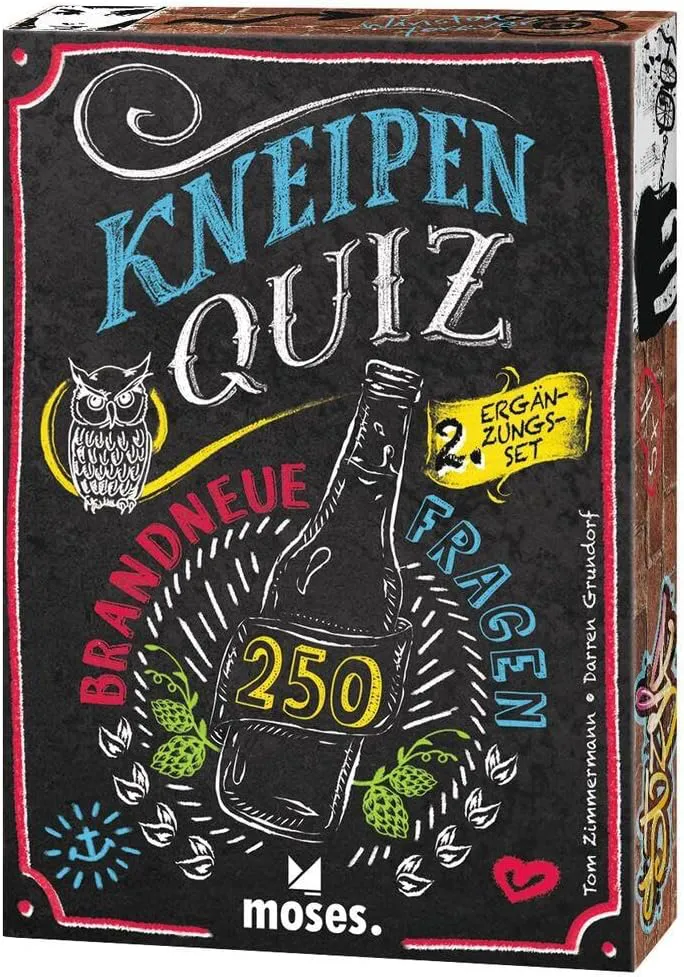 Kneipenquiz – Das Original + 2. Ergänzungs-Set „Brandneue Fragen“ | Moses Verlag | Komplett | ab 16 Jahren – Bild 4
